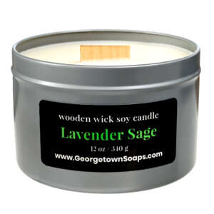 lavender sage wooden wick soy candle