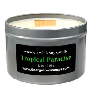 tropical paradise wooden wick soy candle