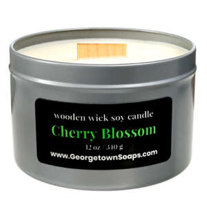 cherry blossom wooden wick soy candle
